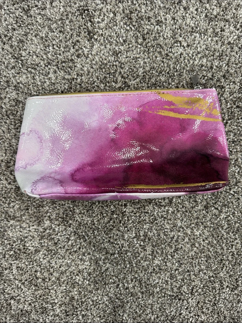 Papaya Glossy Pink Watercolor Clutch Bag